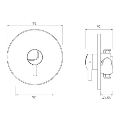 OPAC Concealed Mini Valve with Lever Handles